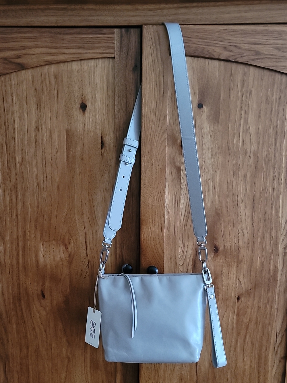 Light Grey Crossbody Bag with Adjustable Strap